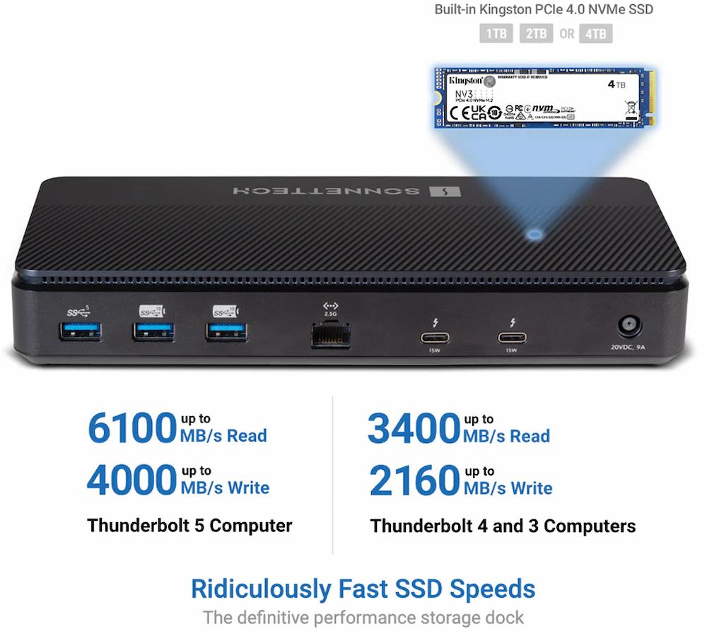 Sonnet Echo 13 Thunderbolt 5 Dock with SSD Storage (1TB-4TB), 140W Power, Mac/Windows/iPad Pro Compatible Sonnet Echo 13 Thunderbolt 5 Dock with SSD Storage (1TB-4TB), 140W Power, Mac/Windows/iPad Pro Compatible